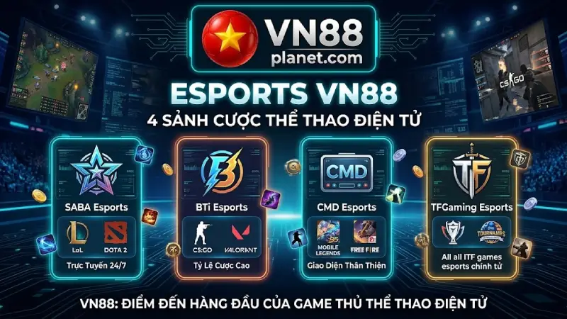 Các Sảnh Esports Tại VN88
